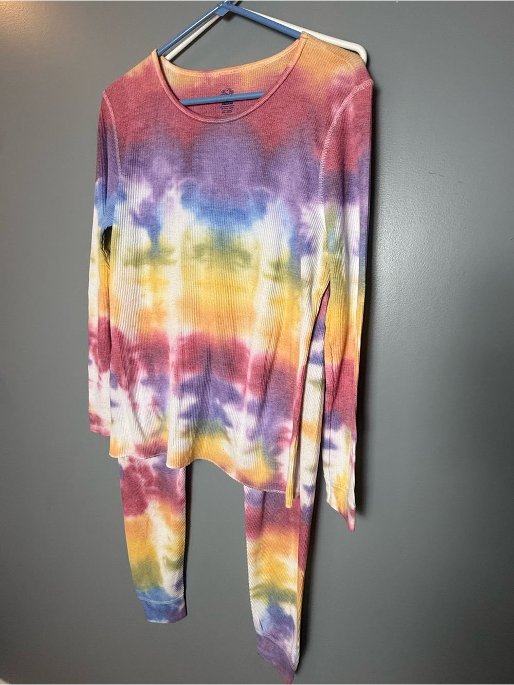 Fruit of the Loom Women's XL (16/18) Waffle Knit Thermal Pajama Set - Picture 2 of 5